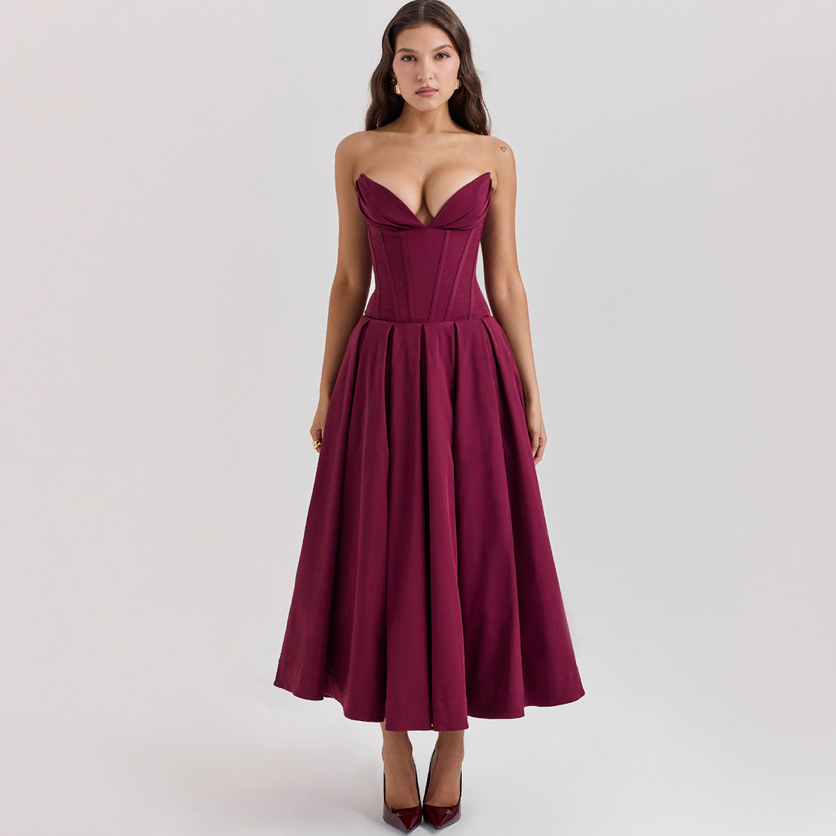 Autumn Solid Color Large Swing Sleeveless Suits
