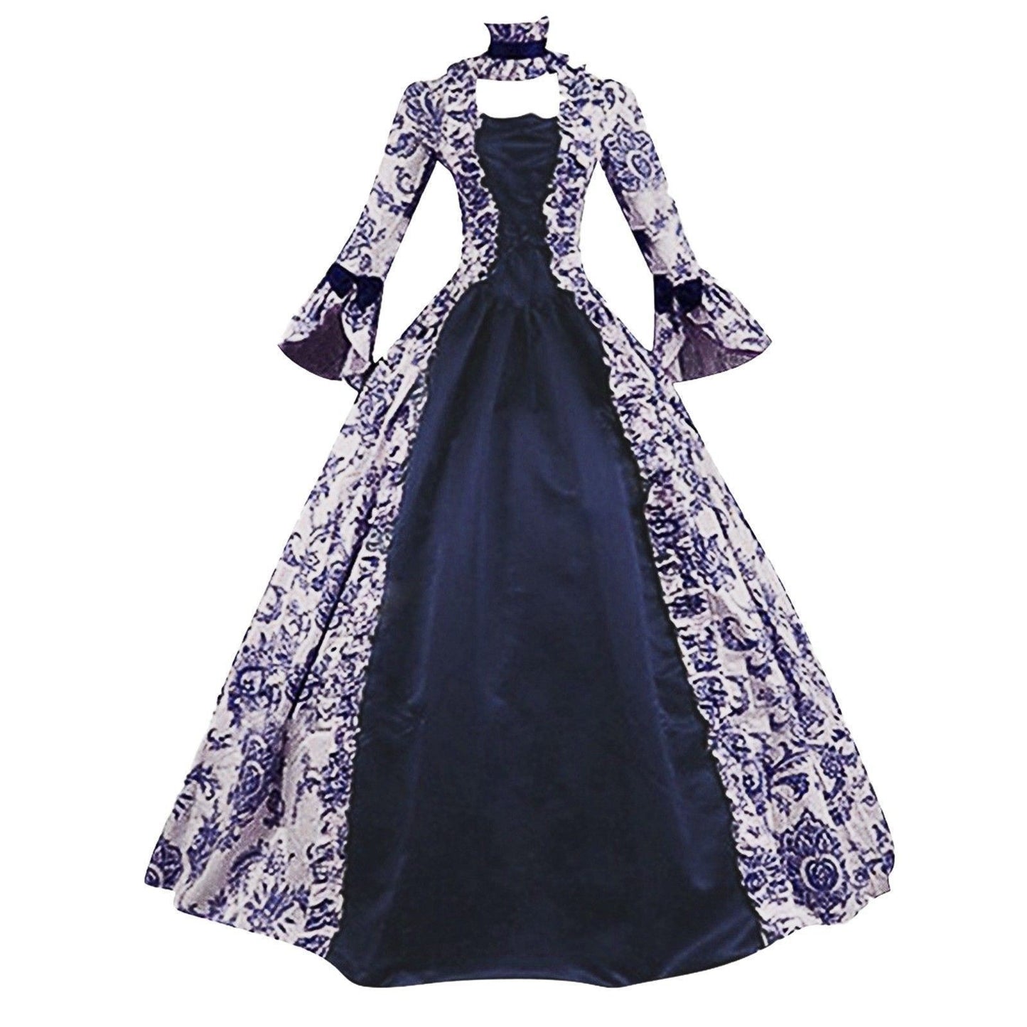 Retro Long Sleeve Dress Printed Elegant Dresses
