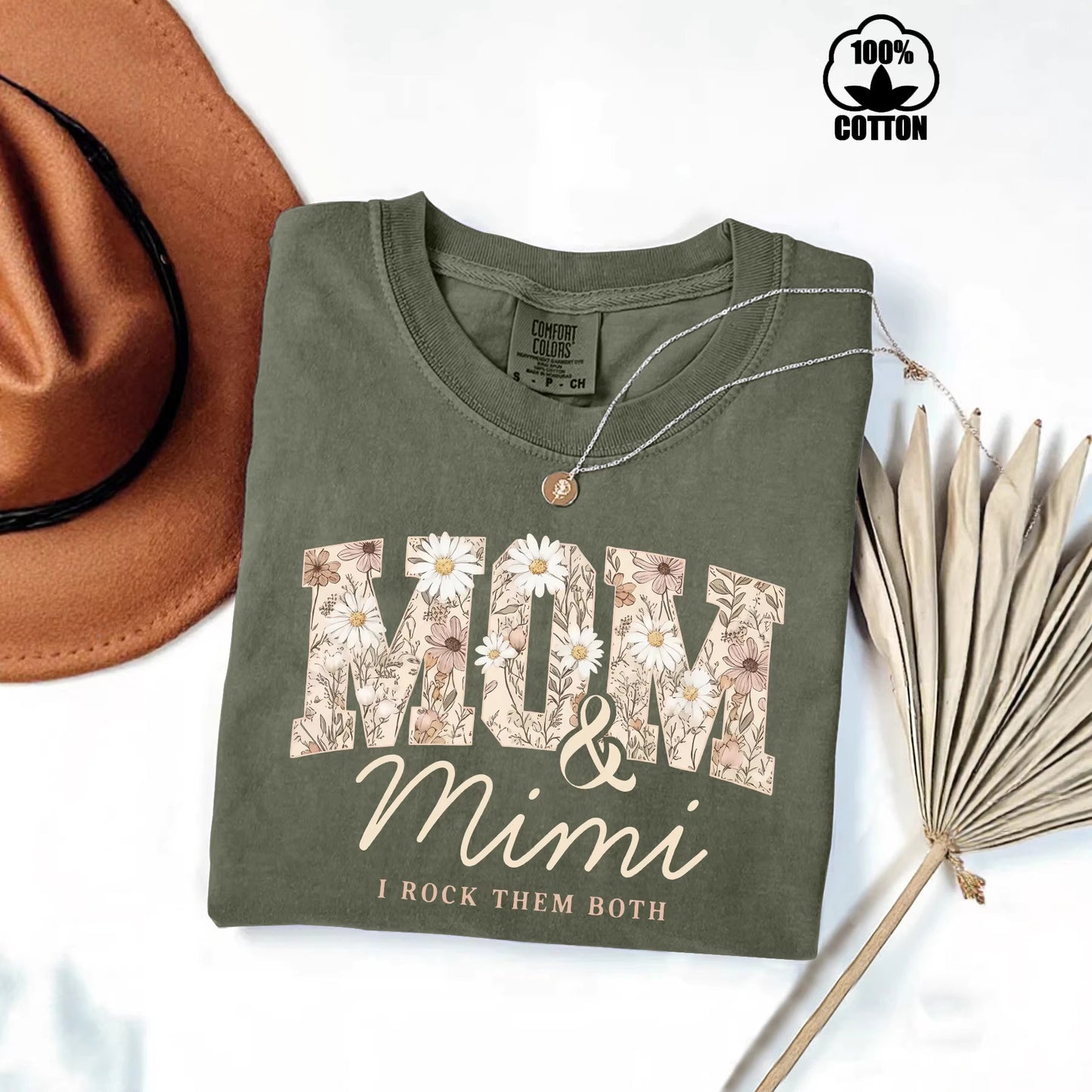 Pure Cotton Washed Fried Snowflake Mother Mei Love Both Printed Women's T-shirt