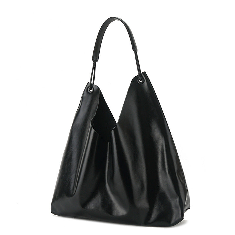 Cattlehide Leather Surface Large Capacity Commuter Armpit Bags