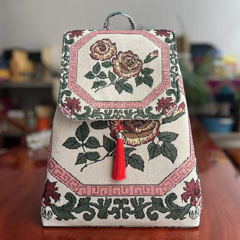 Women's Yunnan Ethnic Style Embroidered Canvas Sofa Backpacks