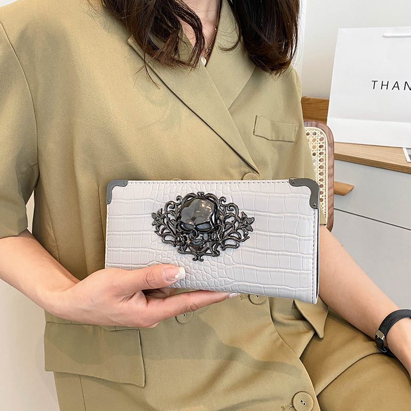 Women's Personality Long Punk Zipper Clutch Multi Ladies Wallets