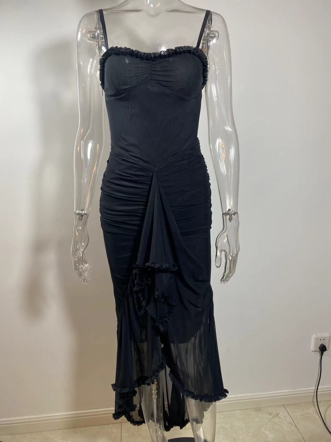 Long Dress Hot Temperament Asymmetric Holiday Dresses