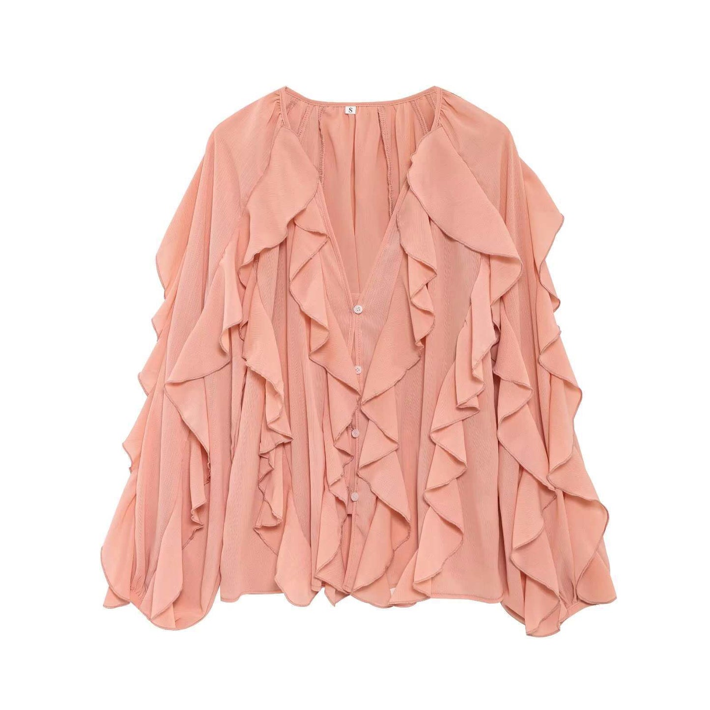 Women's Street Fashion Wear Decorative Long-sleeved Shirt Blouses