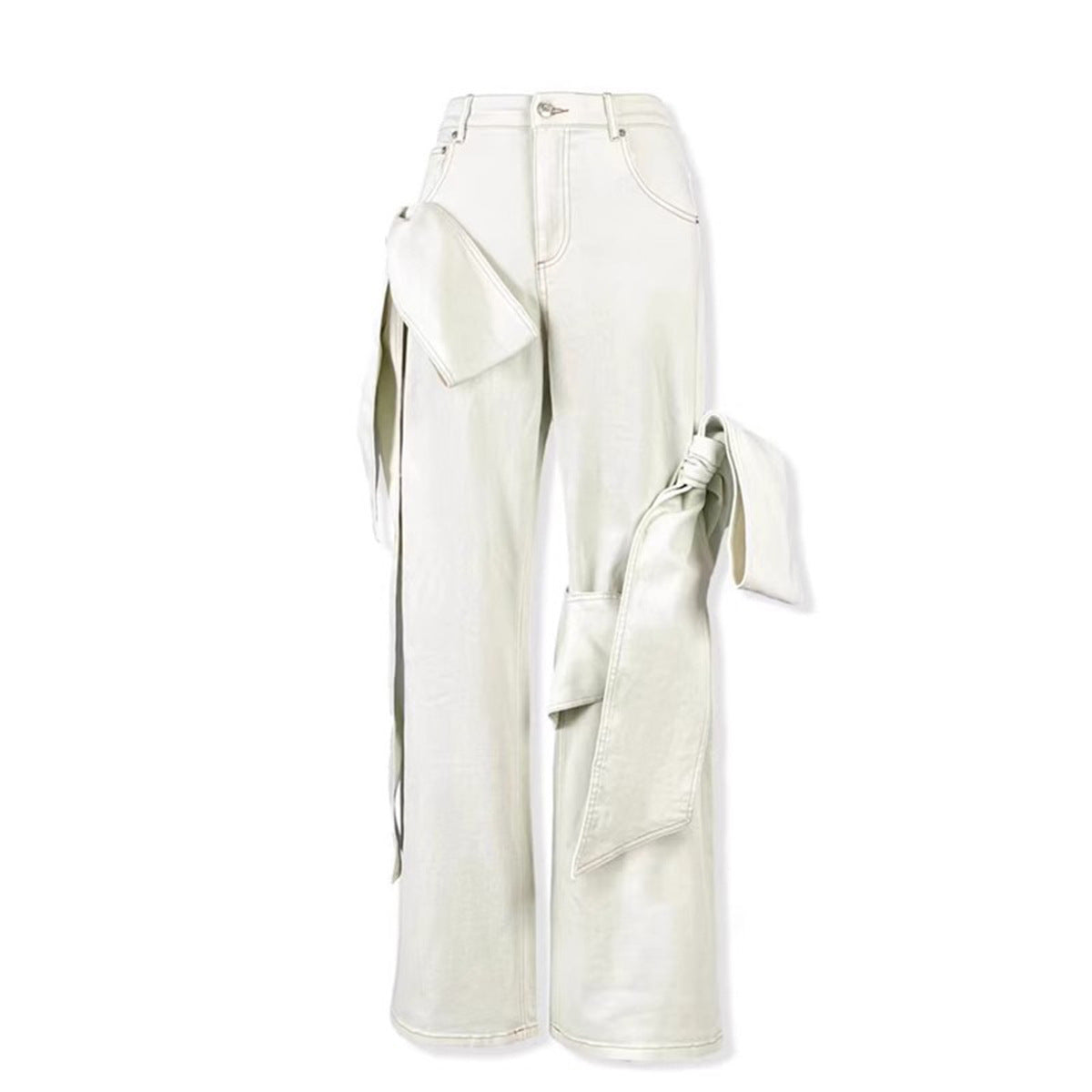 Three-dimensional Bow Tube Knot Straight Wide Suits