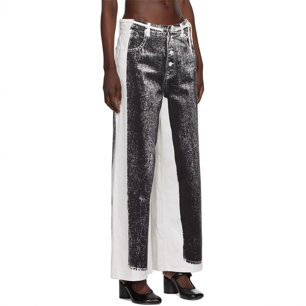 Women's Niche Fashionable Three-dimensional Printed High Waist Pants