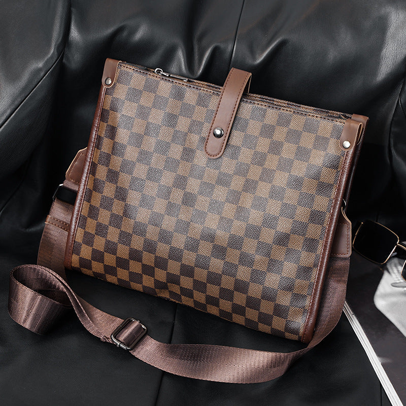 Men's Durable Classic Plaid Commuter Fashion Men's Shoulder Bags