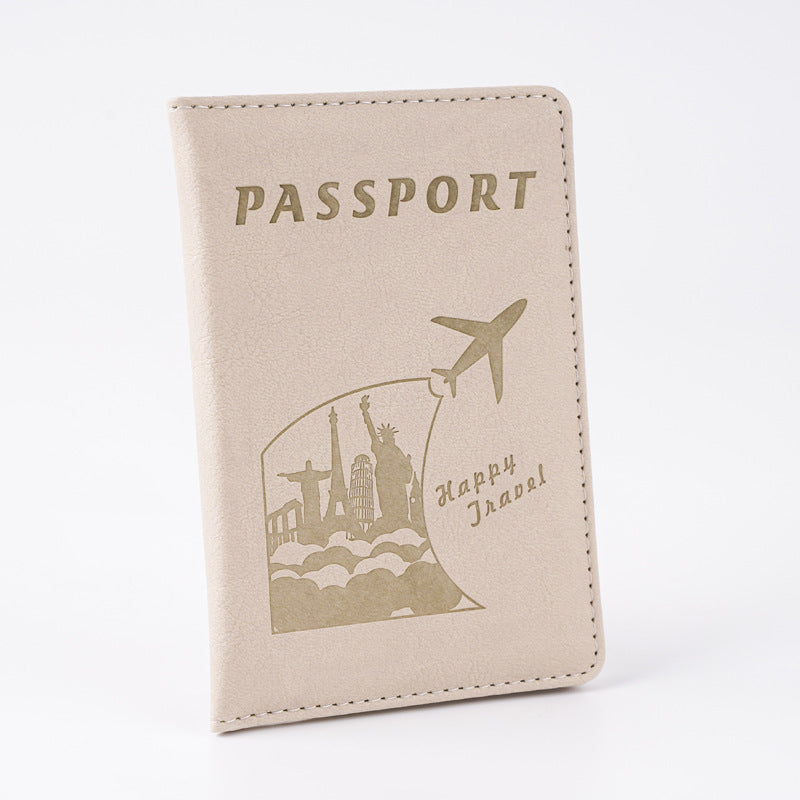 Creative Airplane Embossing Passport Cover Document Card Holder