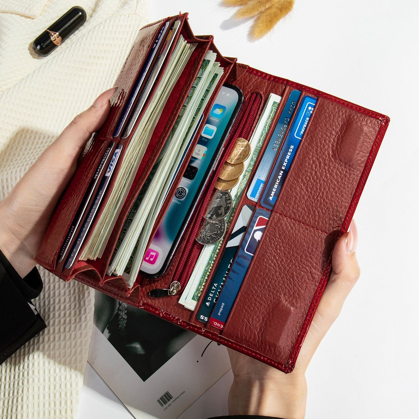 Women's High-grade Clutch Genuine Leather First Layer Ladies Wallets