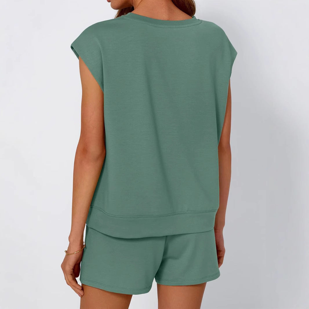 Women's Round Neck Loose Sleeves Two-piece Fashion Casual Suit