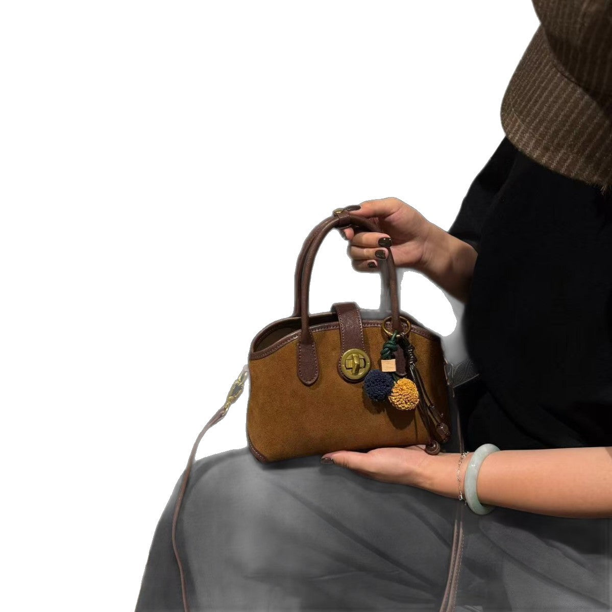 Women's Genuine Leather Matte Fashion Portable Shell Bags