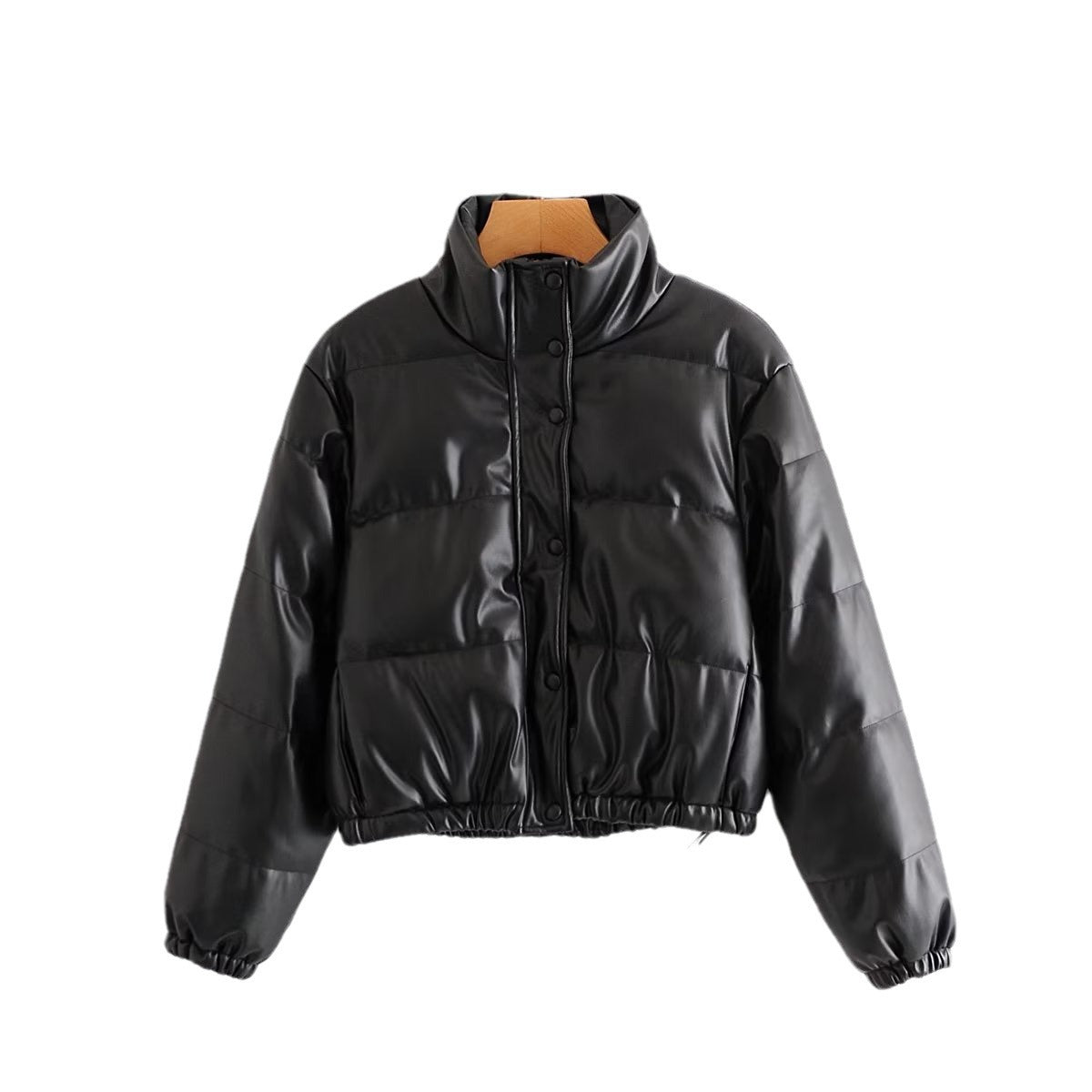 Women's Winter Urban Casual Faux Leather Cotton Coats