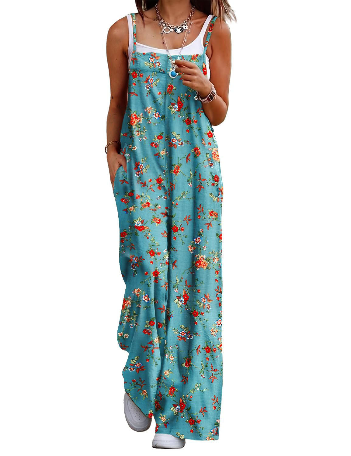 Summer Hot Adjustable Shoulder Strap Printed Women's Jumpsuit/clothing