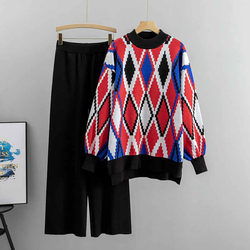 Women's Sports Leisure Stylish Loose Two-piece Set Pants