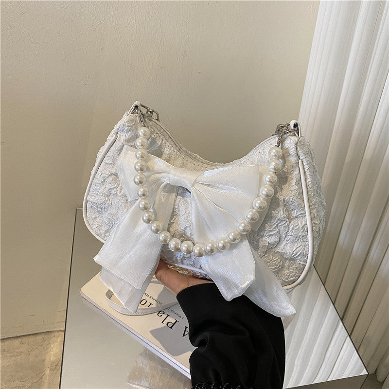 Women's Popular Niche Bow Summer Fashion Pearl Bags