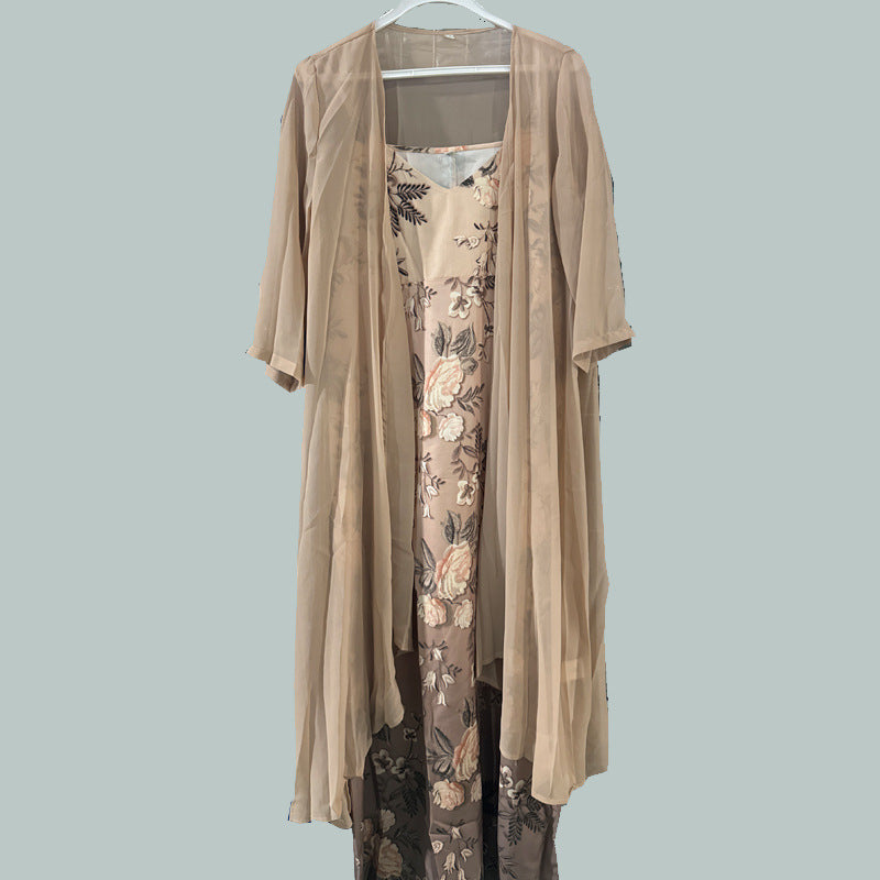 Elegant Graceful Dress Embroidery Craft Retro Dresses