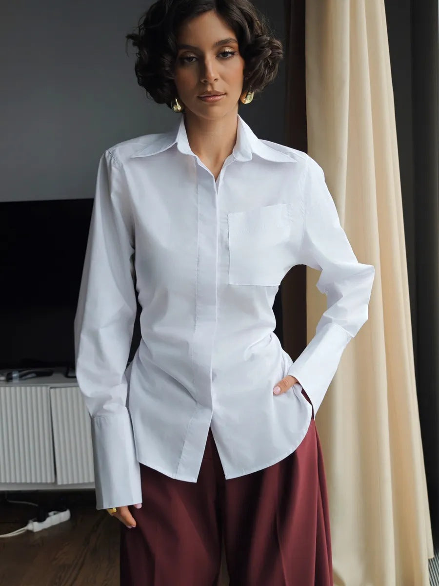 Women's Elegant Casual Solid Color Polo Collar Suits