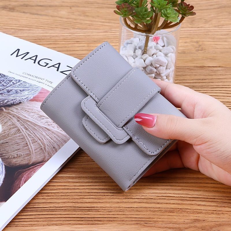 Women's Korean Style Solid Color Tri Fold Ladies Wallets