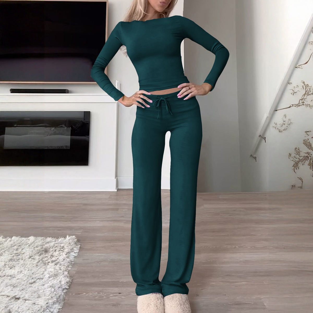 Women's Sports Yoga Long Sleeve T-shirt Solid Suits