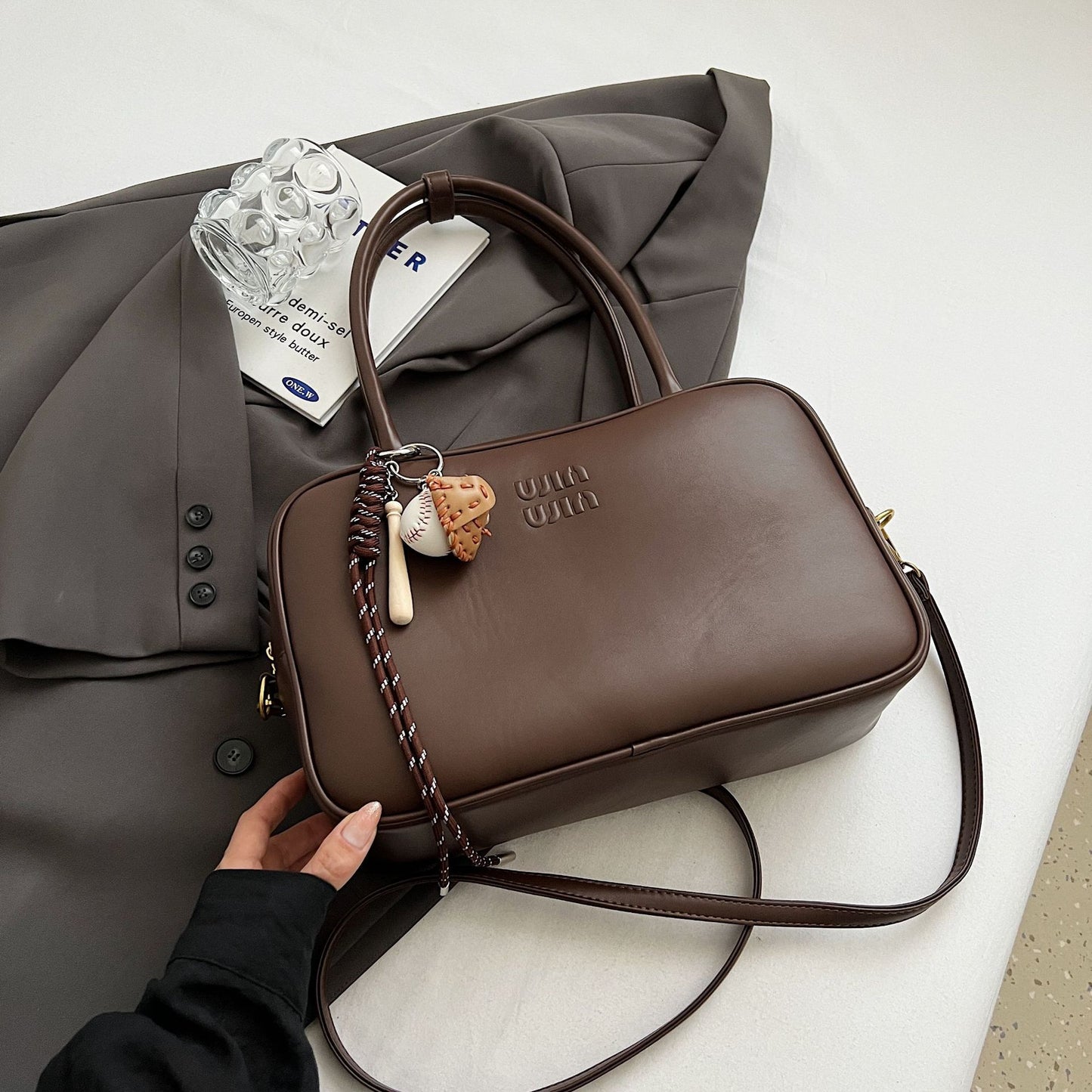 Portable Bowling Female Boston Large Capacity Handbags