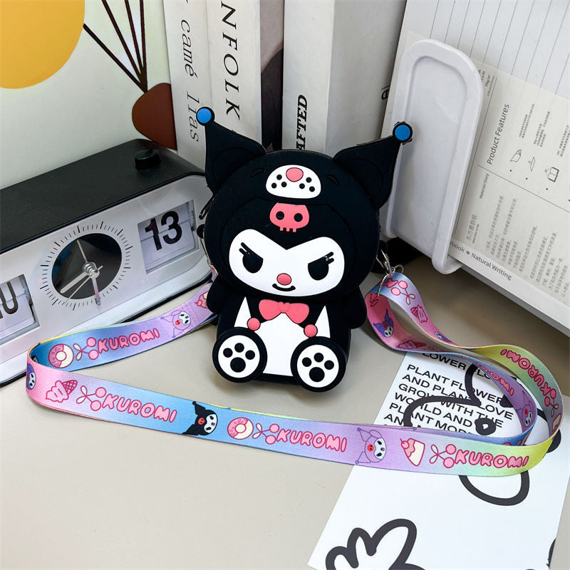 Children's Cute Clow Silicone Heart Cell Storage Children's Coin Purse