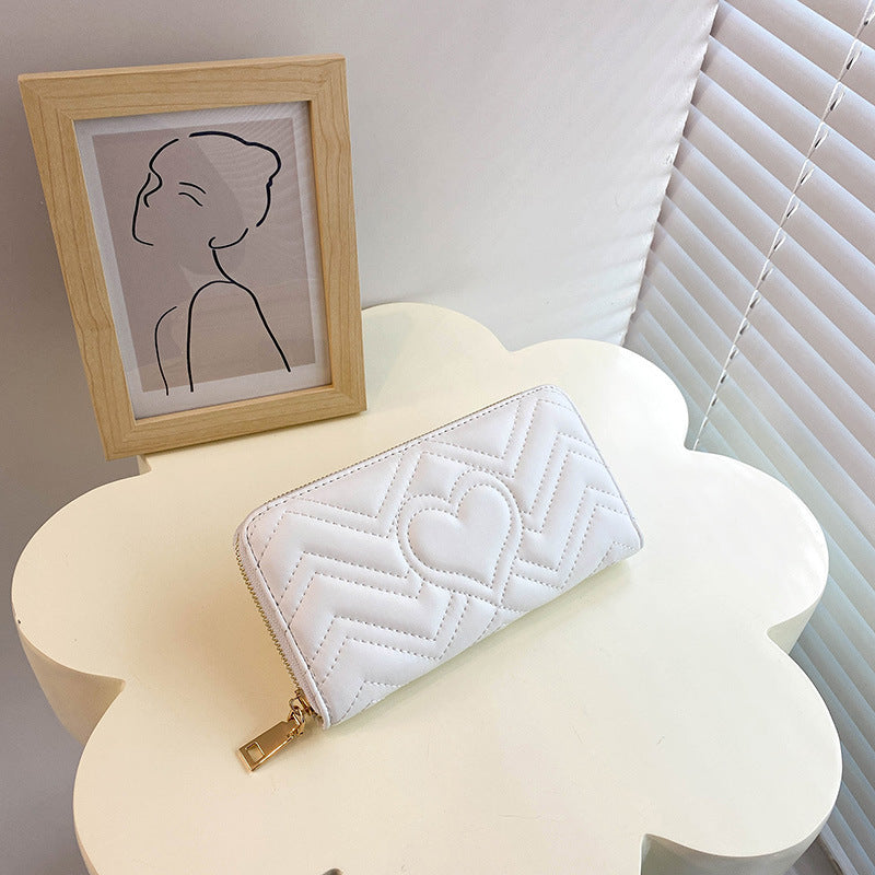Long Large Capacity Zipper Clutch Love Ladies Wallets