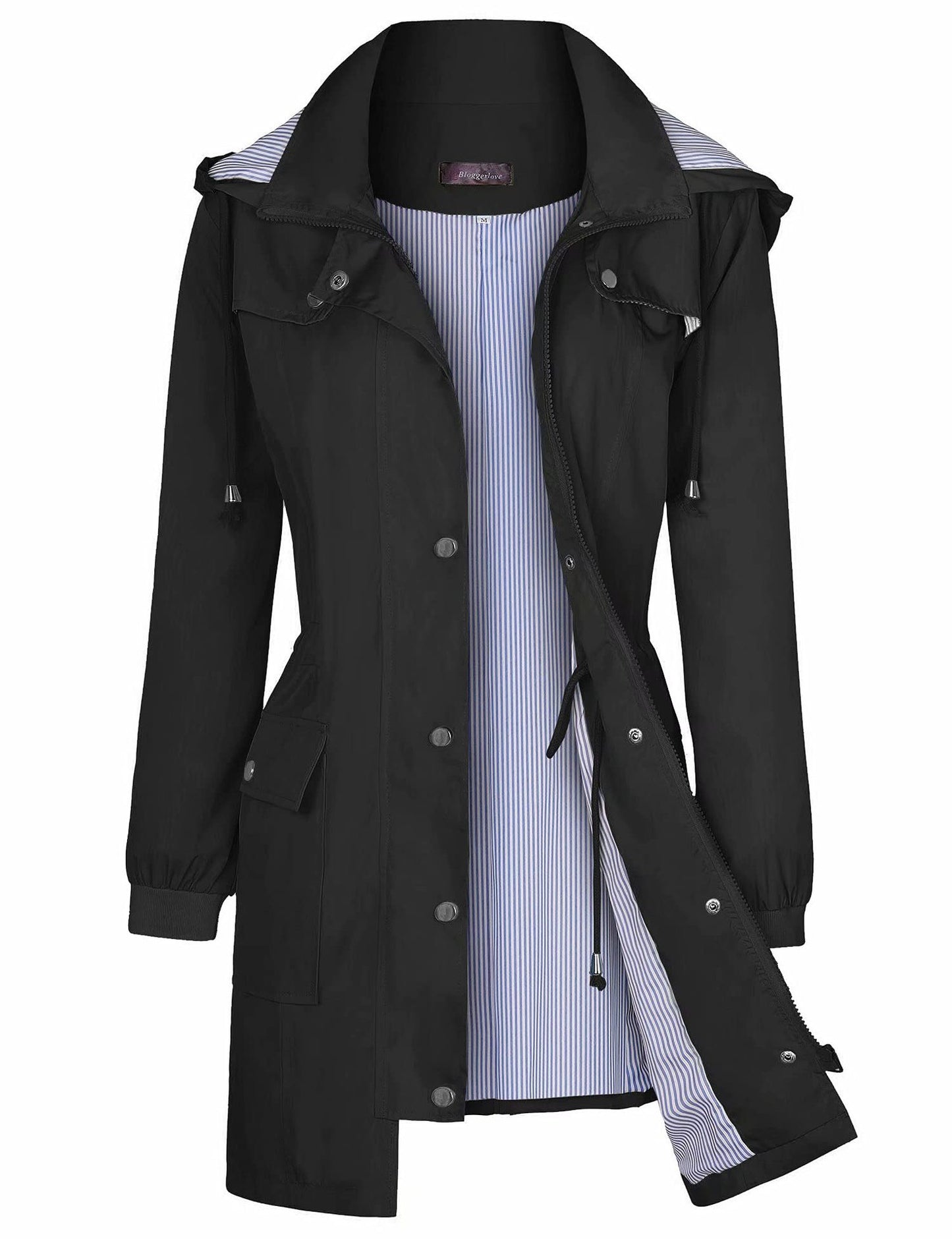 Women's Lightweight Raincoat Waterproof Windbreaker Striped Mountaineering Outdoor Jackets