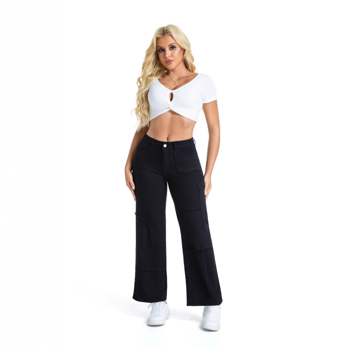 Women's Retro Loose Straight Cargo Trousers Women's Jeans