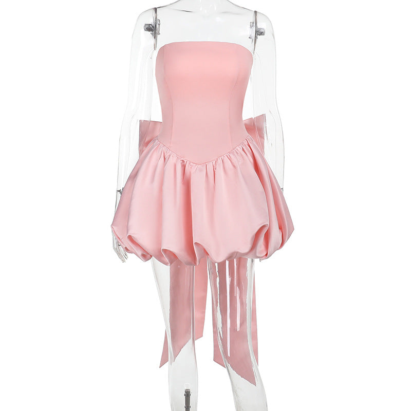 Women's Backless Big Bow Dress Tube For Skirts