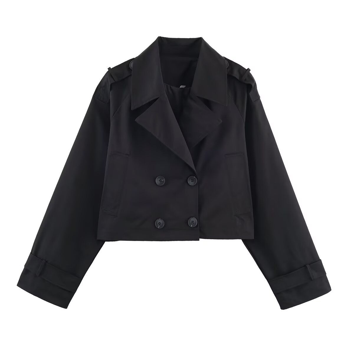 Women's Minimalist Design Double Breasted Lapel Trench Coats