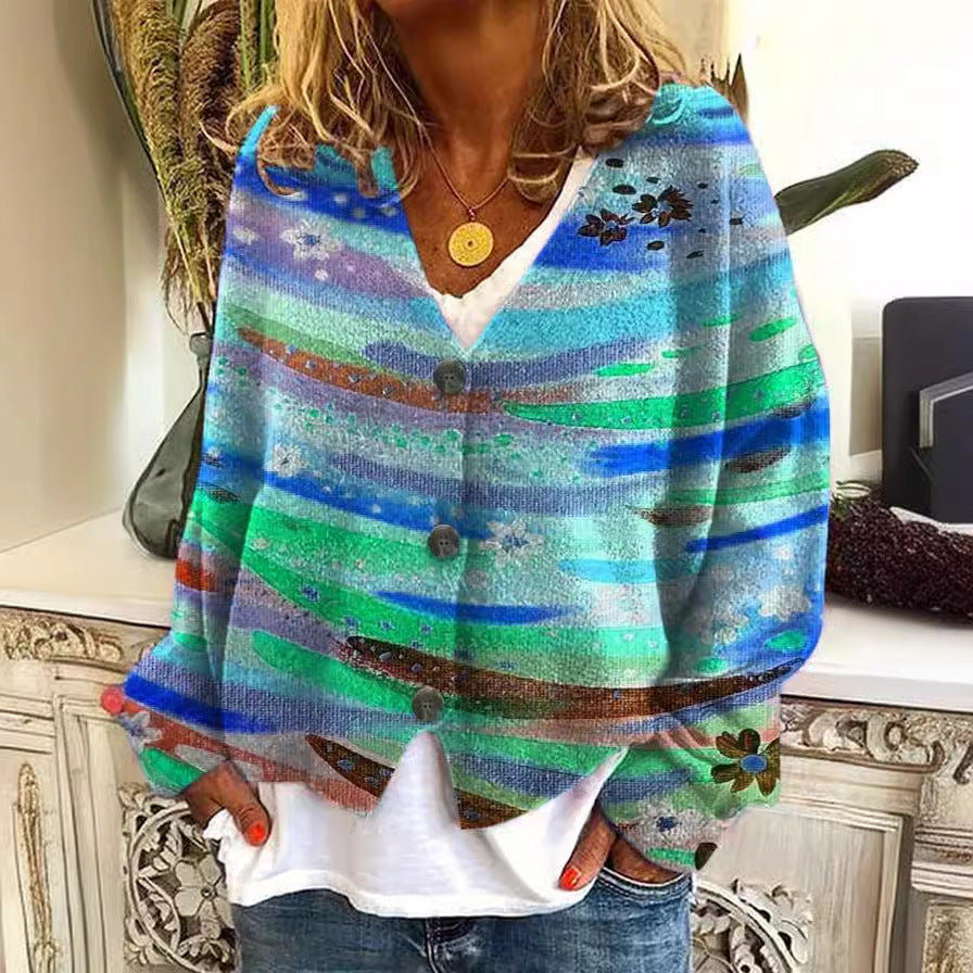 Women's Printed Wear Soft Feel Casual Fashion Sweaters
