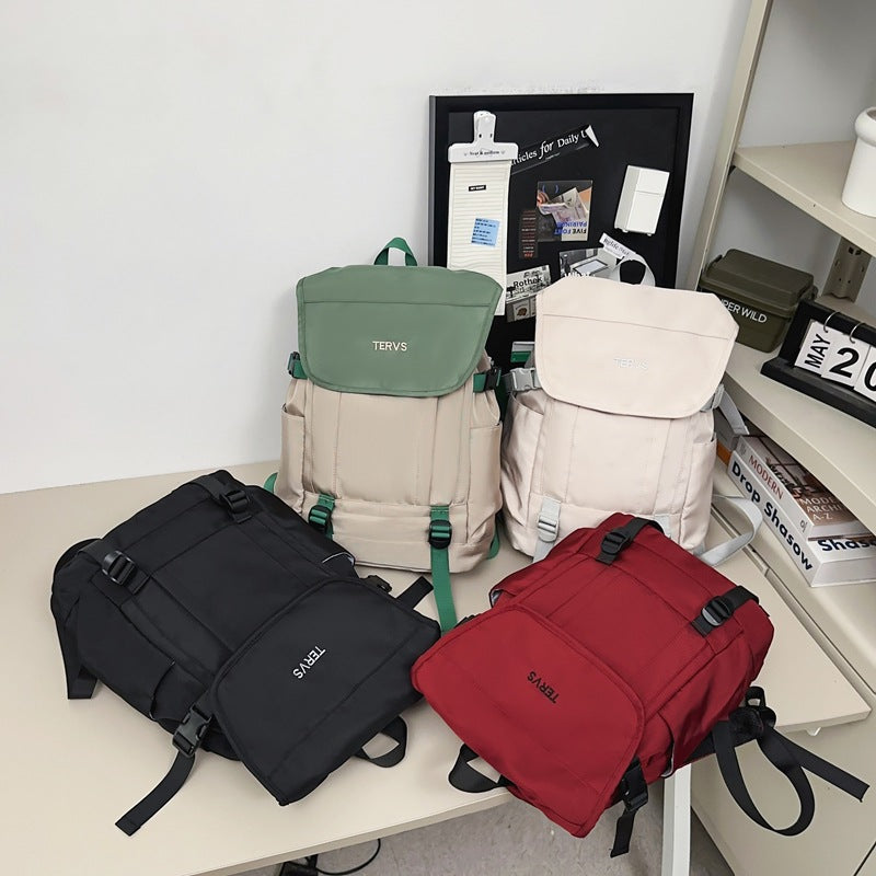 Men's Flip Large Capacity Contrast Color College Backpacks