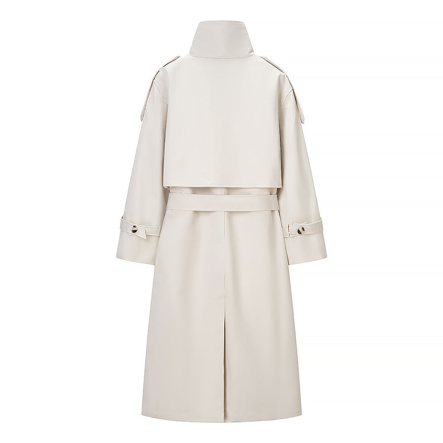 Women's Autumn Stand Collar Double Breasted Long Coats