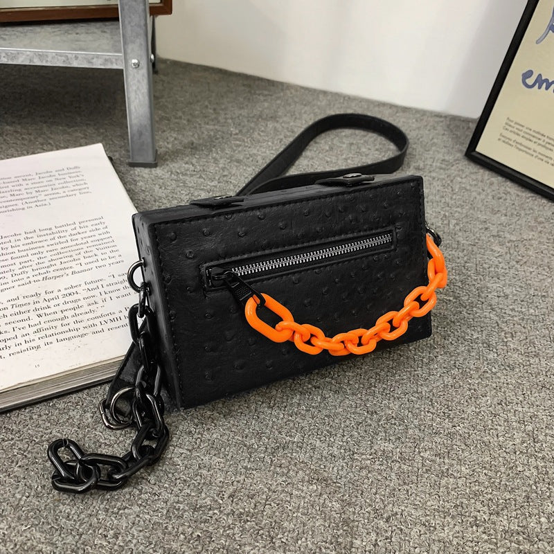 Women's & Men's Advanced Texture Ostrich Grain Box Trendy Men's Messenger Bags