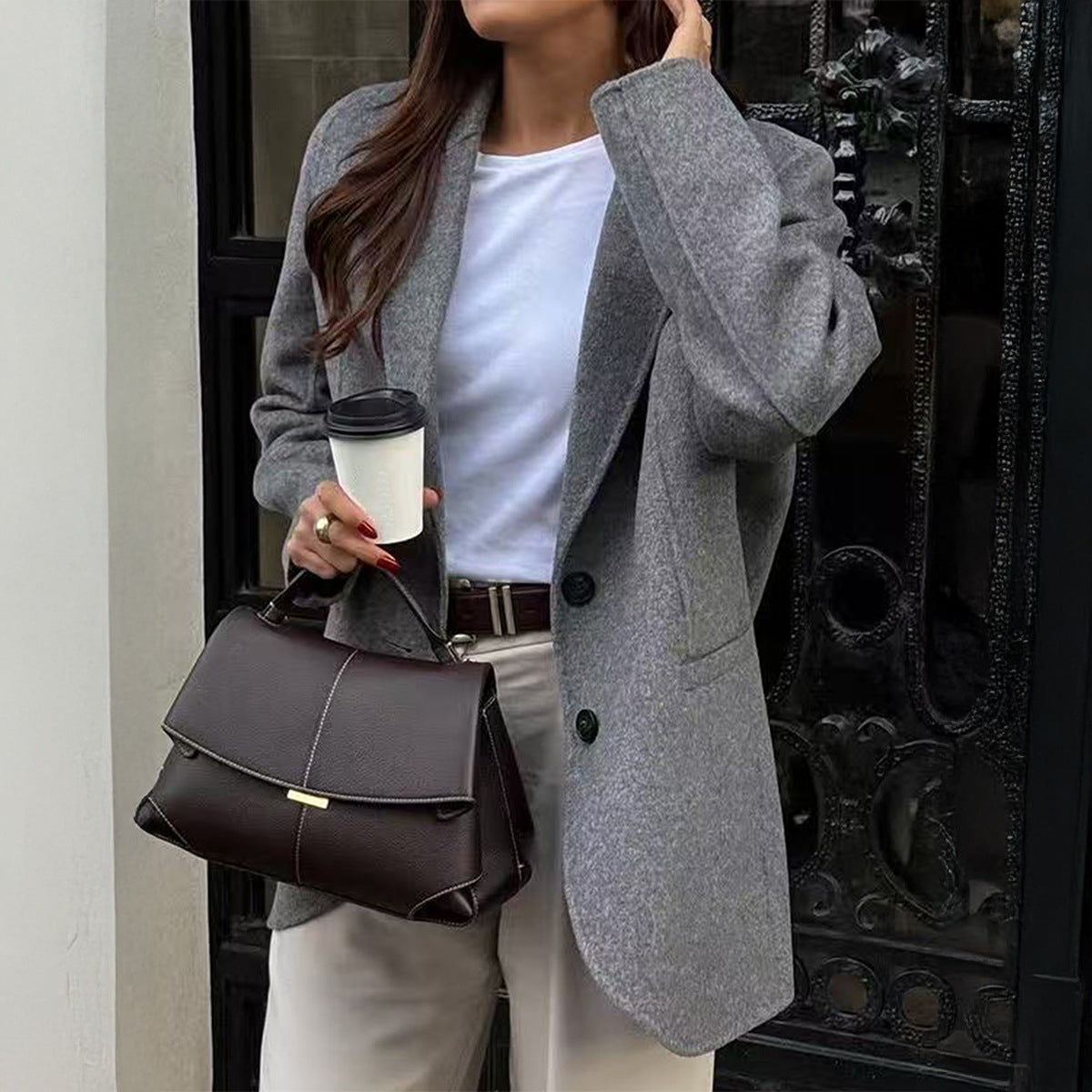 Pretty Charming Women's Casual Solid Color Coats