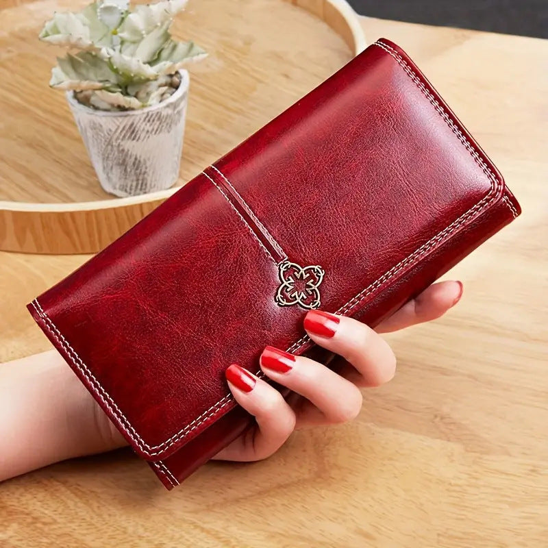 Long Retro Large Capacity Zipper Clutch Function Multi Ladies Wallets