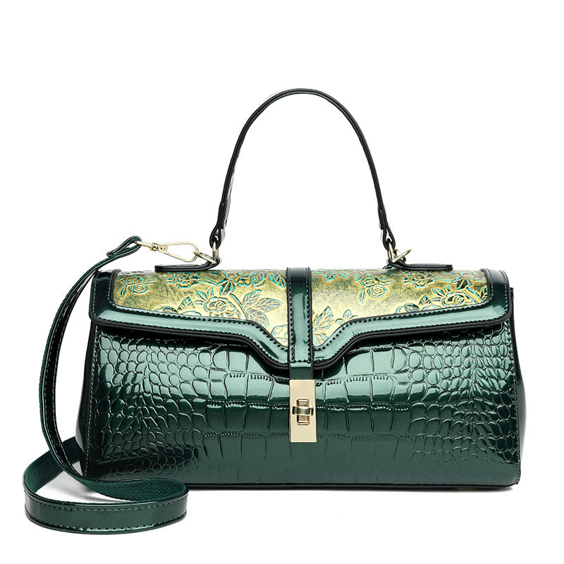 Women's Large Capacity Crocodile Pattern Fashion Retro Tote Bags