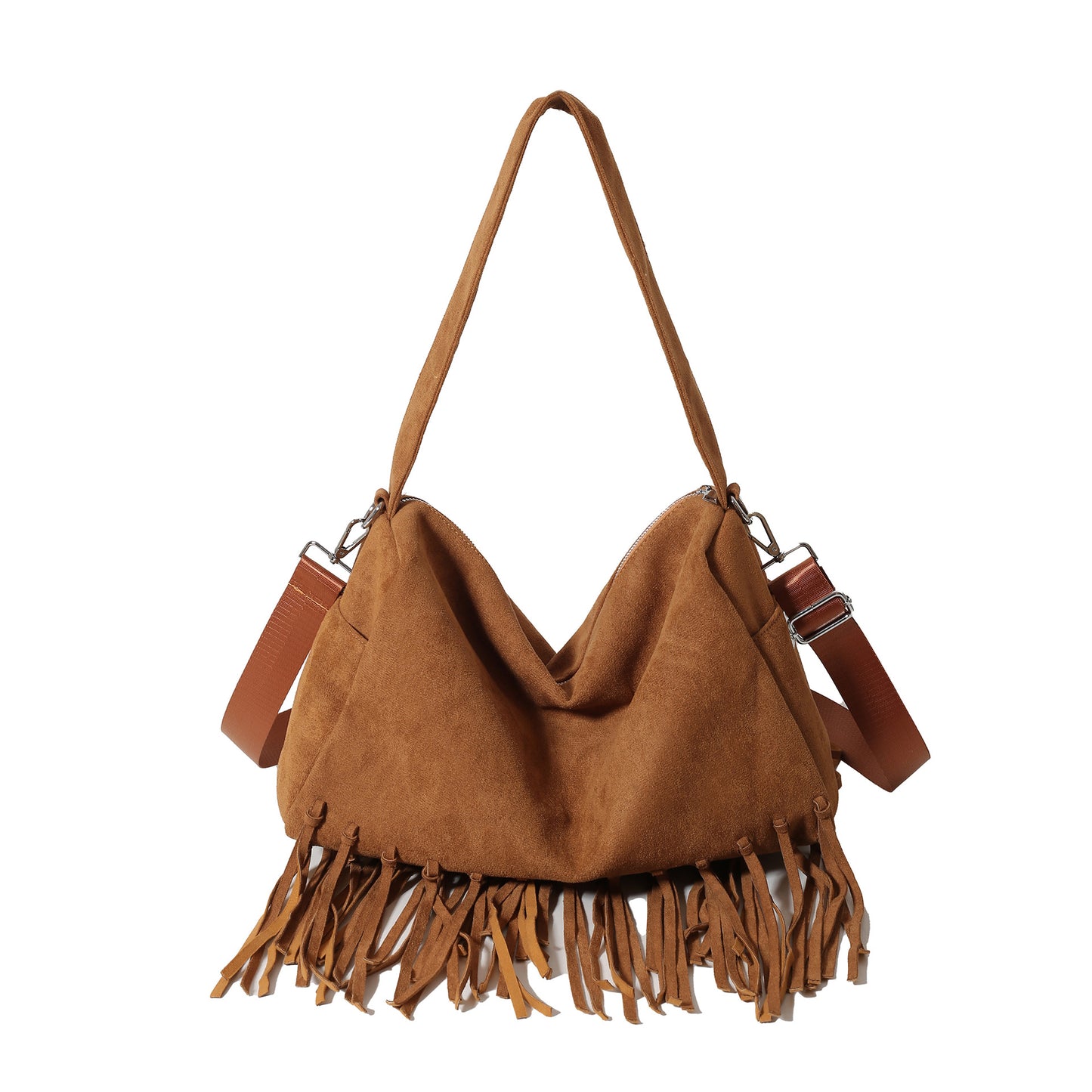 Women's Retro Portable Underarm Frosted Solid Color Tote Bags