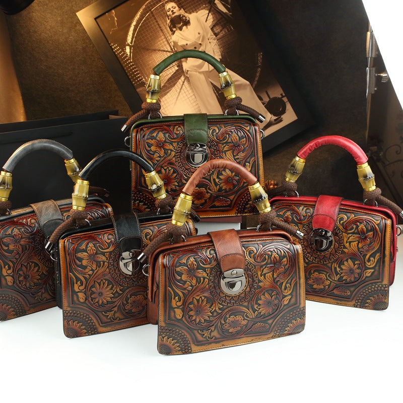 Women's Retro Clip Pouch Fashionable High-grade Minority Handbags