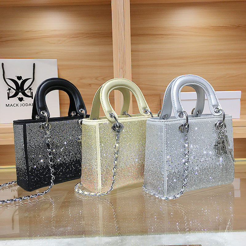 High-grade Diana Female Gradient Rhinestone Hand Holding Bags