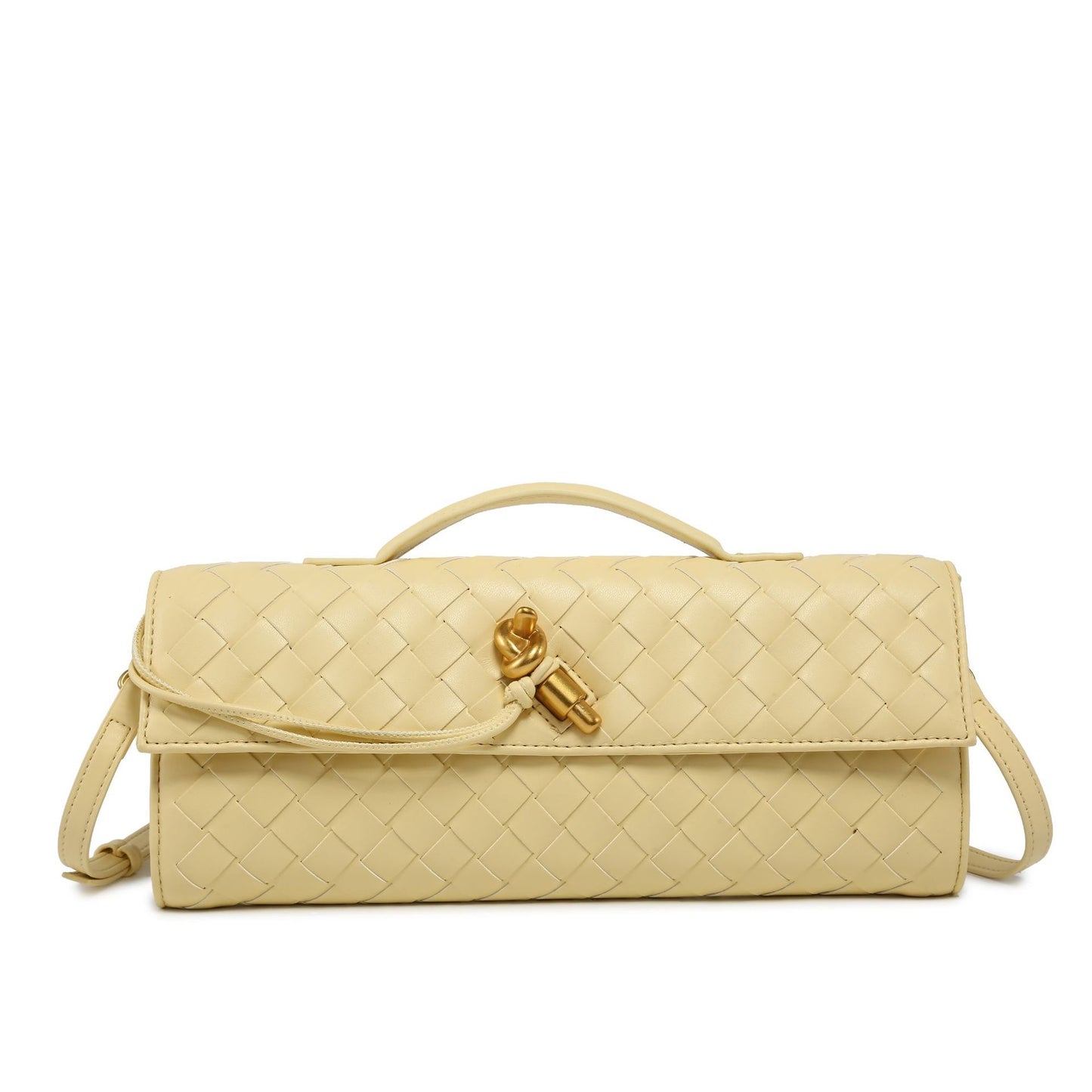 Woven Dinner Horizontal Baguette Advanced One Shoulder Bags