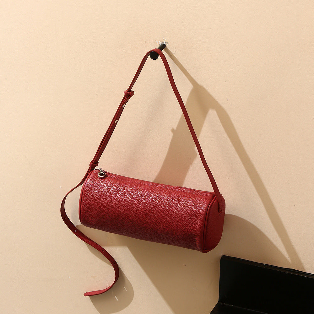 Simple Style Pen Genuine Leather Female Fashion Crossbody Bags