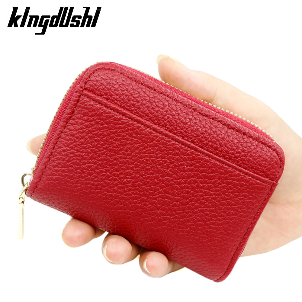 Simple Soft Lychee Pattern Large Surface Card Holder