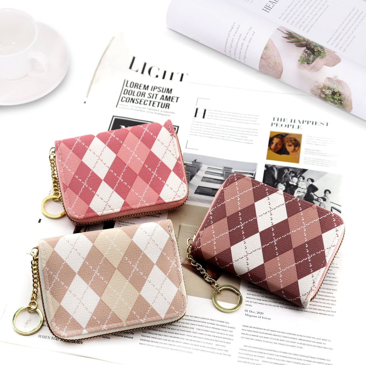 Women's Color Matching Expanding Korean Contrast Multiple Card Holder