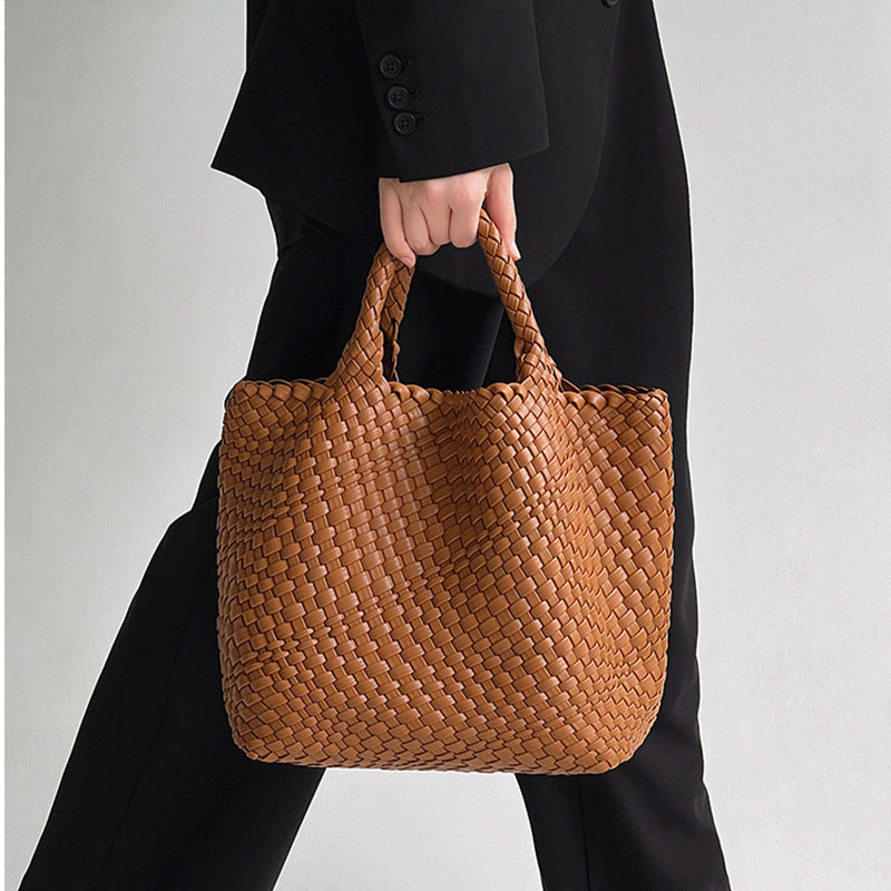 Women's Woven Vegetable Basket Portable Soft Handbags