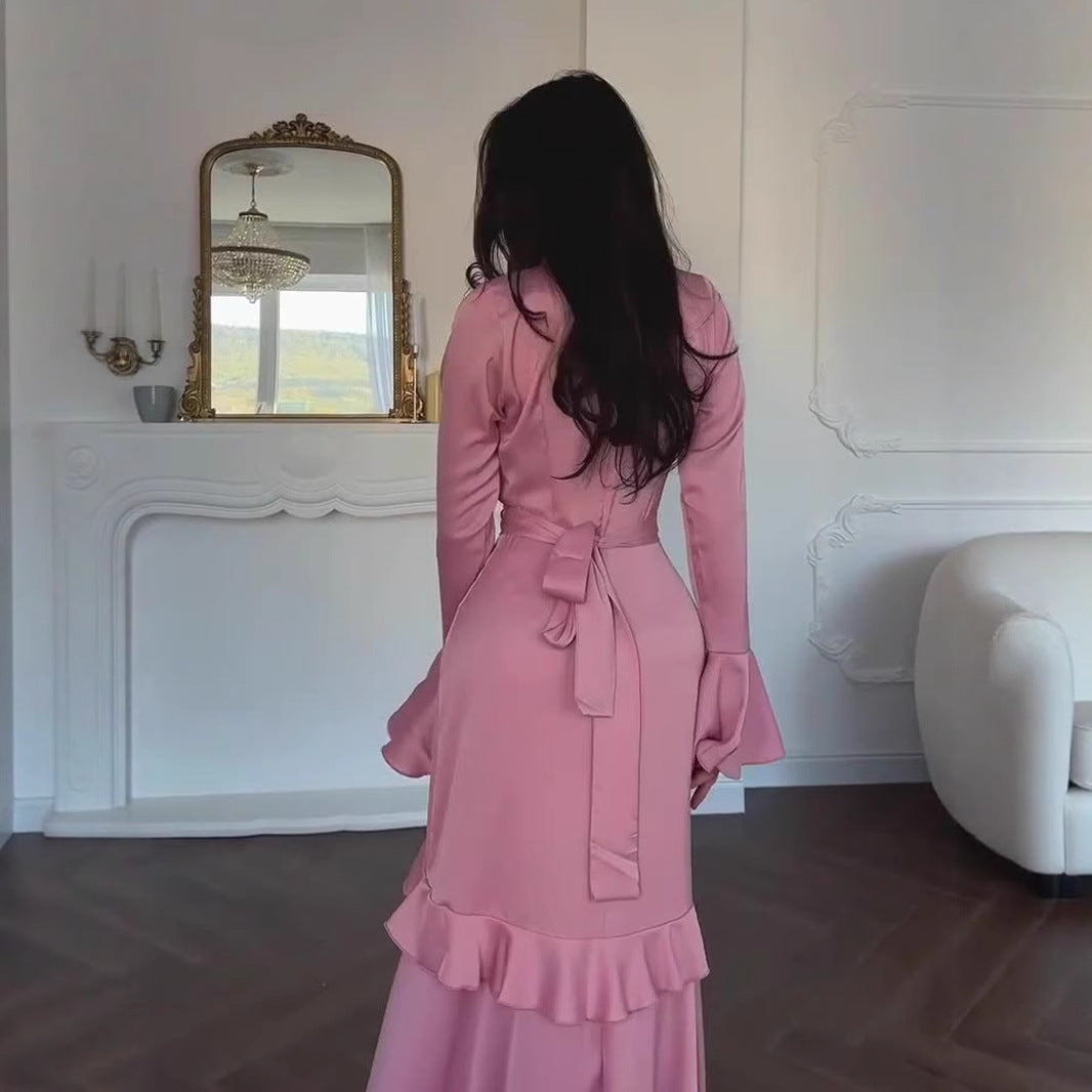 Women's Slim Fit Elegant Soft Long Sleeve Dresses