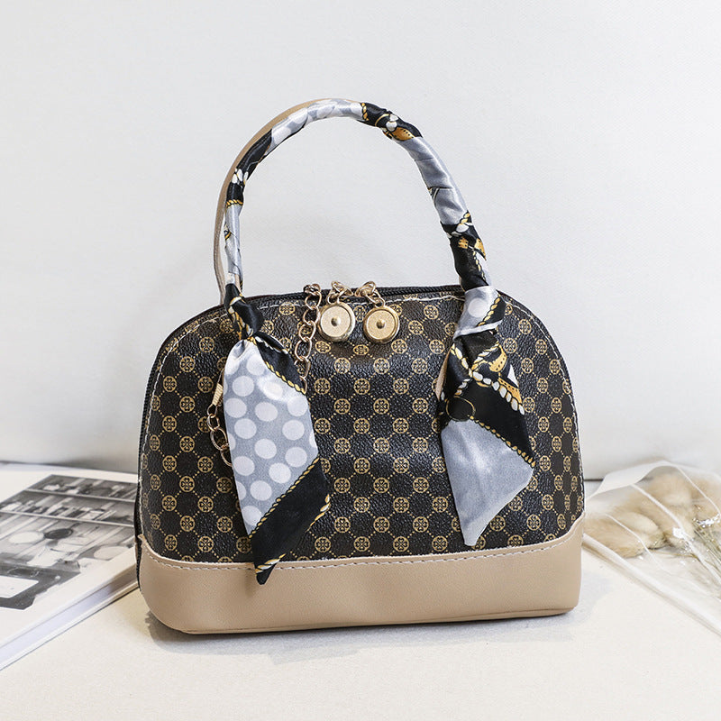 Women's Fashion Printed Portable Shell Silk Scarf Bags