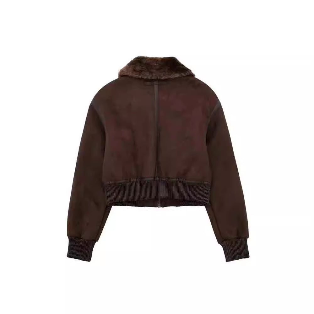 Loose Style American Retro Motorcycle Warm Coats