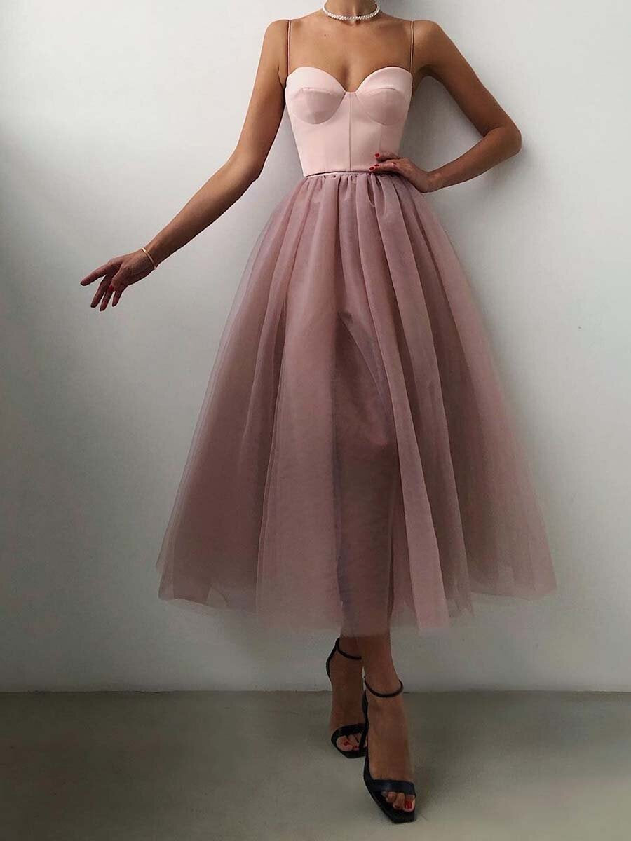 Women's Glamorous Creative Straps Tulle Dress Wedding Dresses