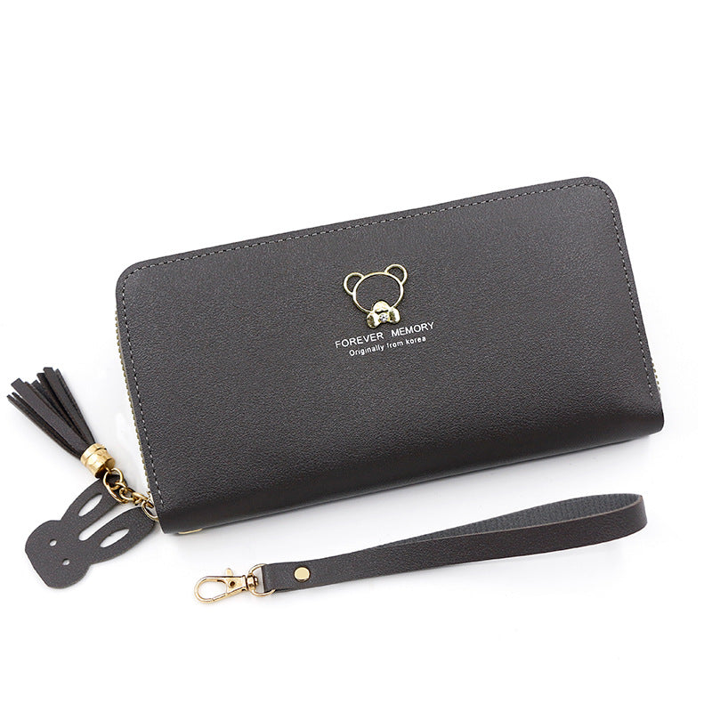 Women's Simple Long Zipper Three-color Leather Patchwork Color Ladies Wallets